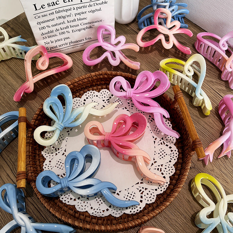 Wholesale Gradient Bow Hairpin Shark Grip Clip